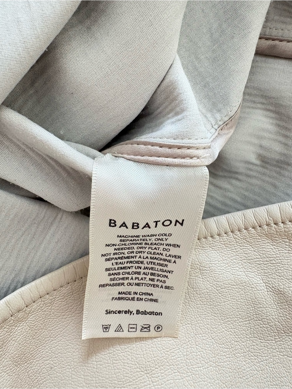 Babaton Pelli Oversized Shirt Jacket Size XS Light Beige Button-Front Overshirt - Picture 9 of 10